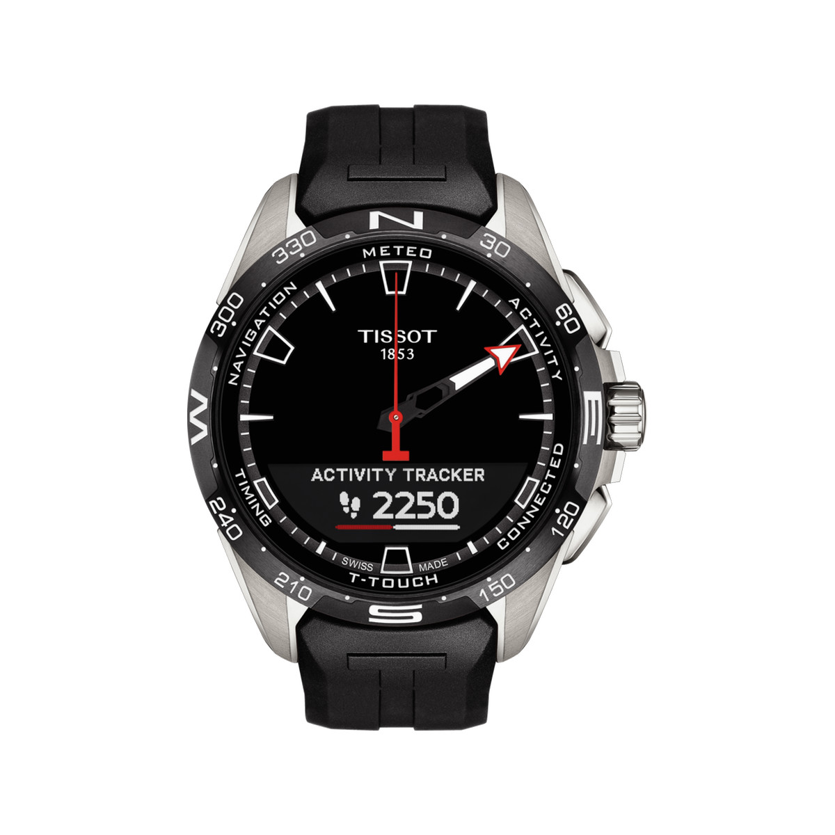 Montre Tissot homme titane bracelet caoutchouc noir