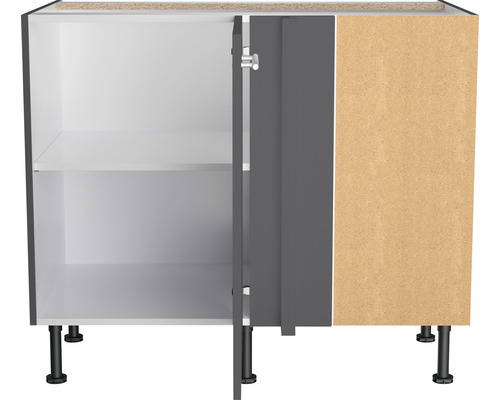 Optifit hoekonderkast Ingvar420 BxDxH 100x58,4x87 cm antraciet mat gedemonteerd scharnier omkeerbaar (links of rechts te monteren)