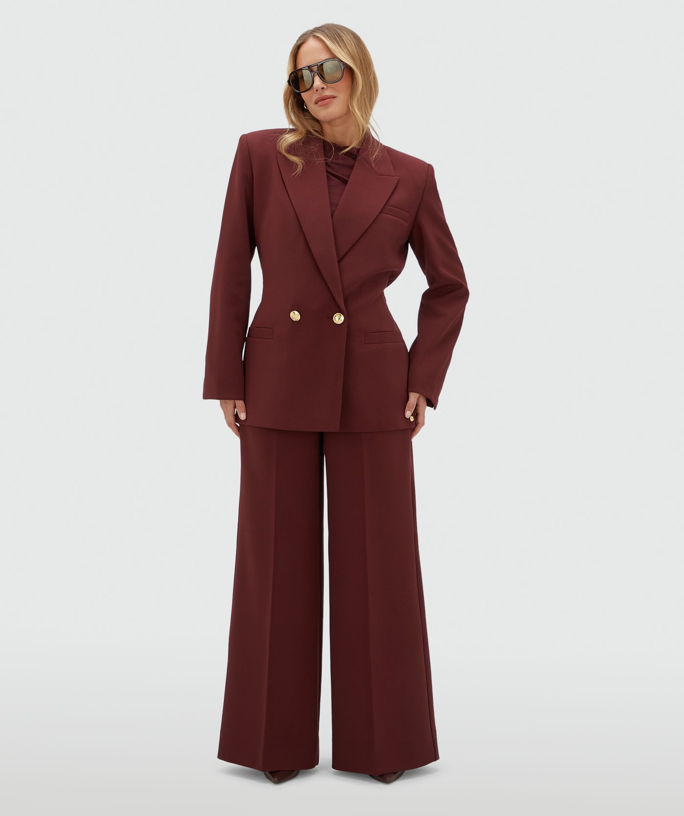 JV-DEE oversized blazer - burgundy