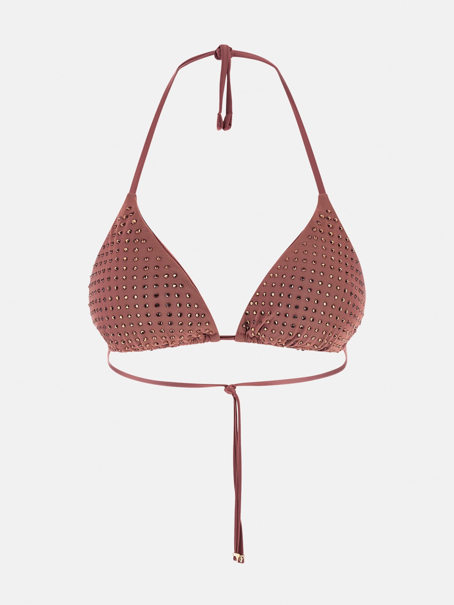 Top de biquíni triangular com strass