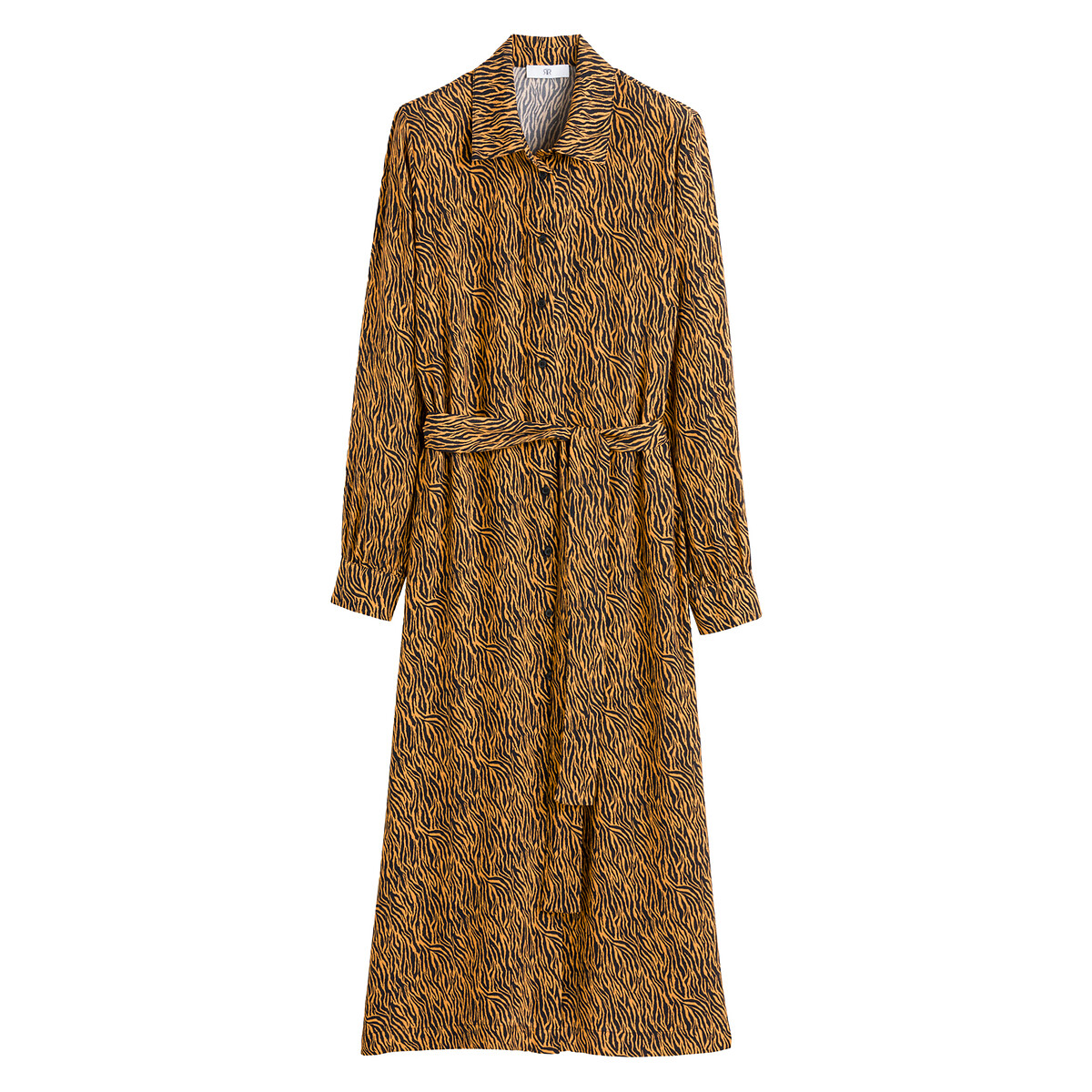 LA REDOUTE COLLECTIONS<br>Vestido camisa, mangas compridas, estampa animal