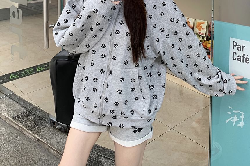 ANORA - Hoodie met kattenooraccent en pootprint, rits en elastische taille (verschillende ontwerpen)