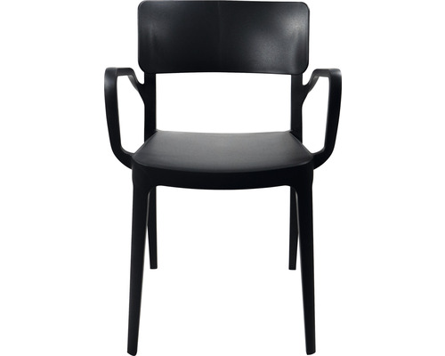 Stapelbare stoel met armleuningen Veba Wing 82 x 54 x 55 cm kunststof zwart