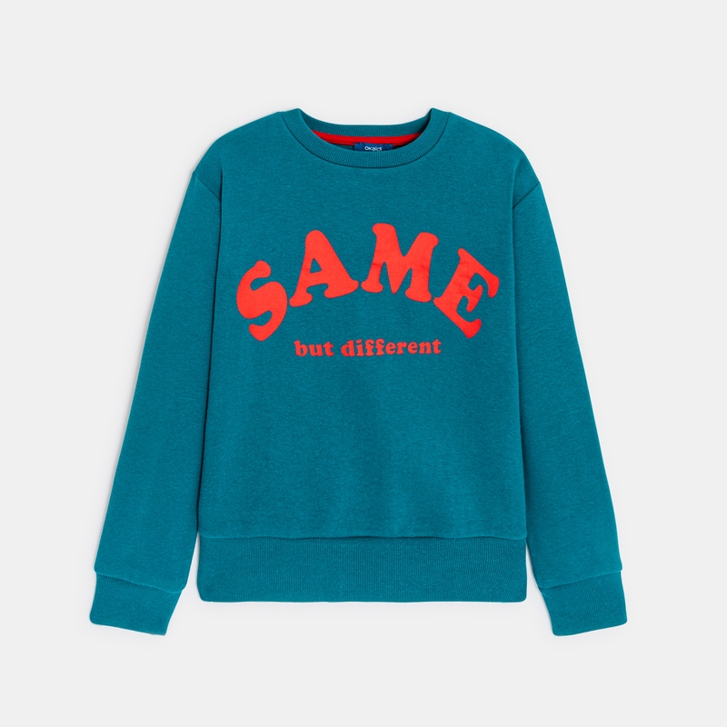 Sweat-shirt à message bleu garçon