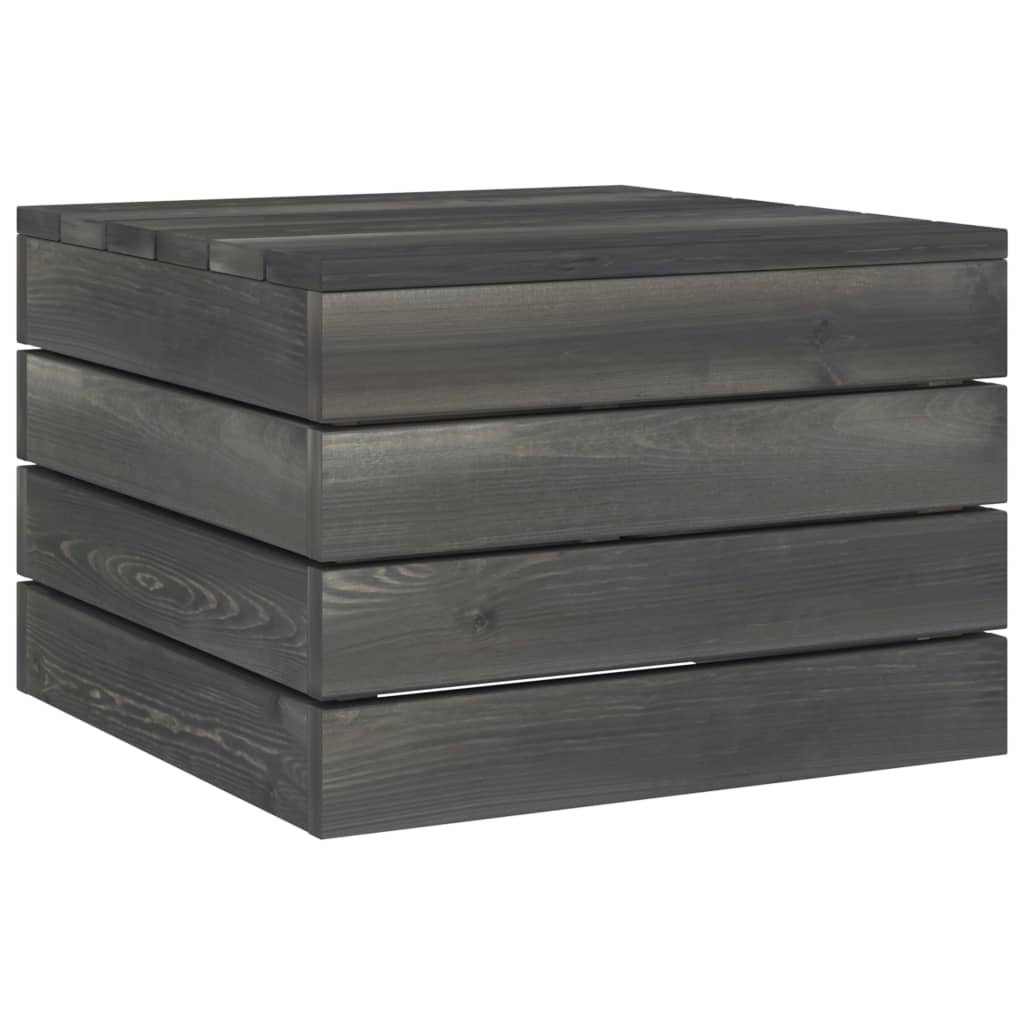 Salon de jardin palette meuble d'extérieur ensemble de mobilier 6 pièces bois de pin massif gris foncé
