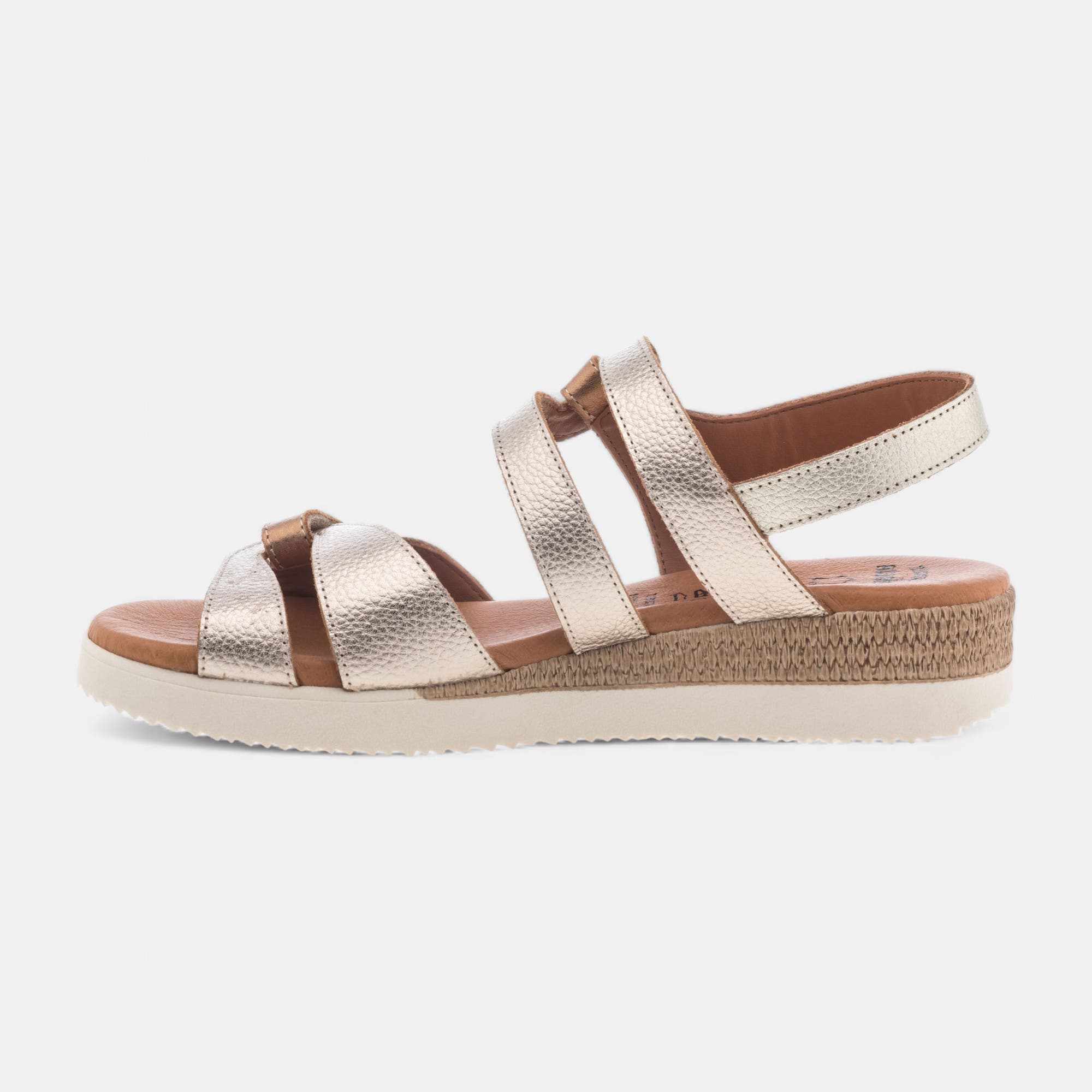 Sandales Femme en cuir bronze