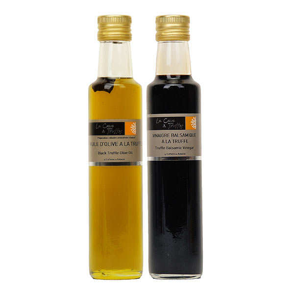 Duo huile d'olive et vinaigre balsamique de Modène à la truffe noire