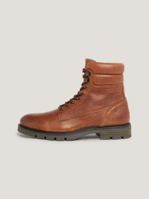 Botas de cano médio em couro com forro quente