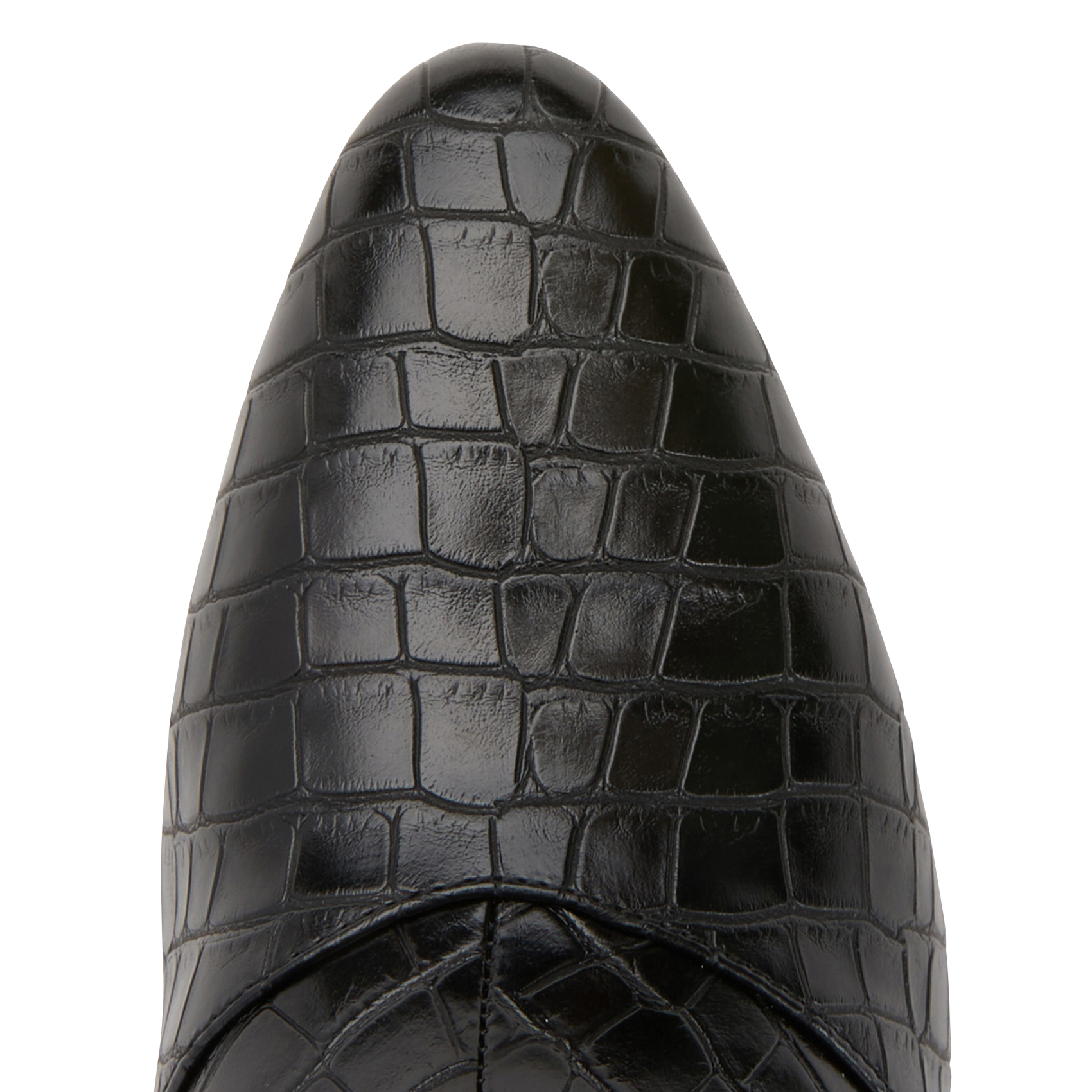 WHITE 01 - Bottes hautes imprimé effet croco | Noir