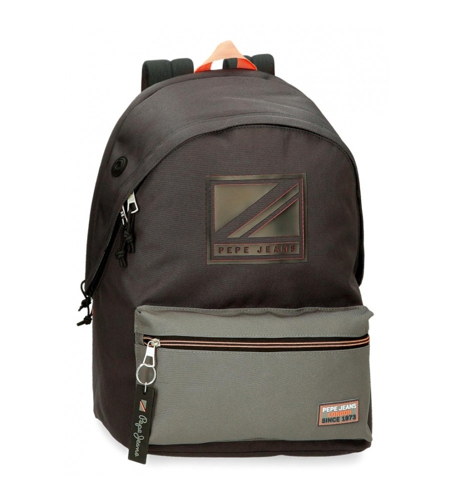 Mochila para computador Pepe Jeans Cody com dois compartimentos, preta.