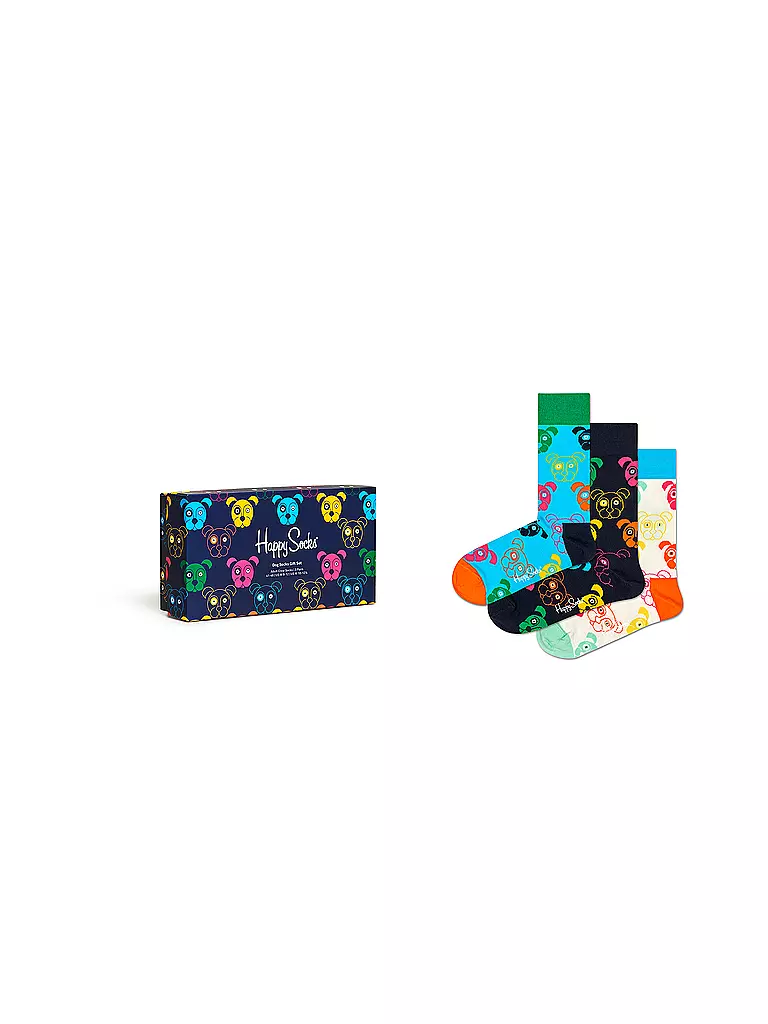 HAPPY SOCKS Damen Socken MIXED DOG SOCKS GIFT SET 36-40 3er Pkg multi bunt