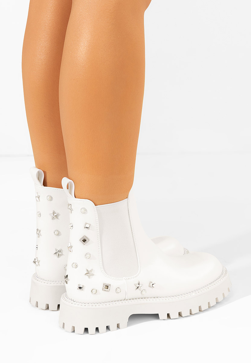 Bottines chelsea femme blanches Marinelia