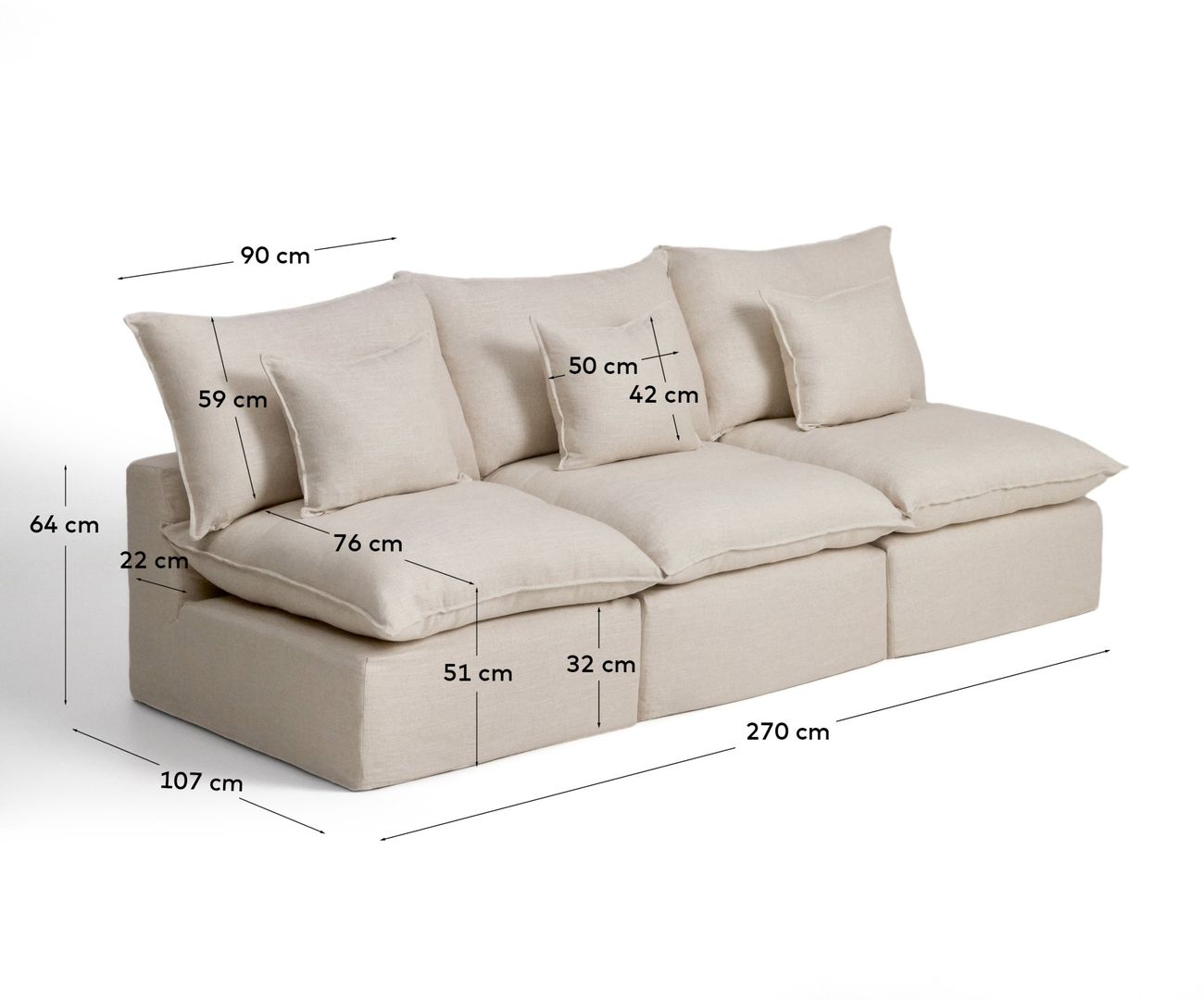 Kave Home Anarela Beige Elementenbank
