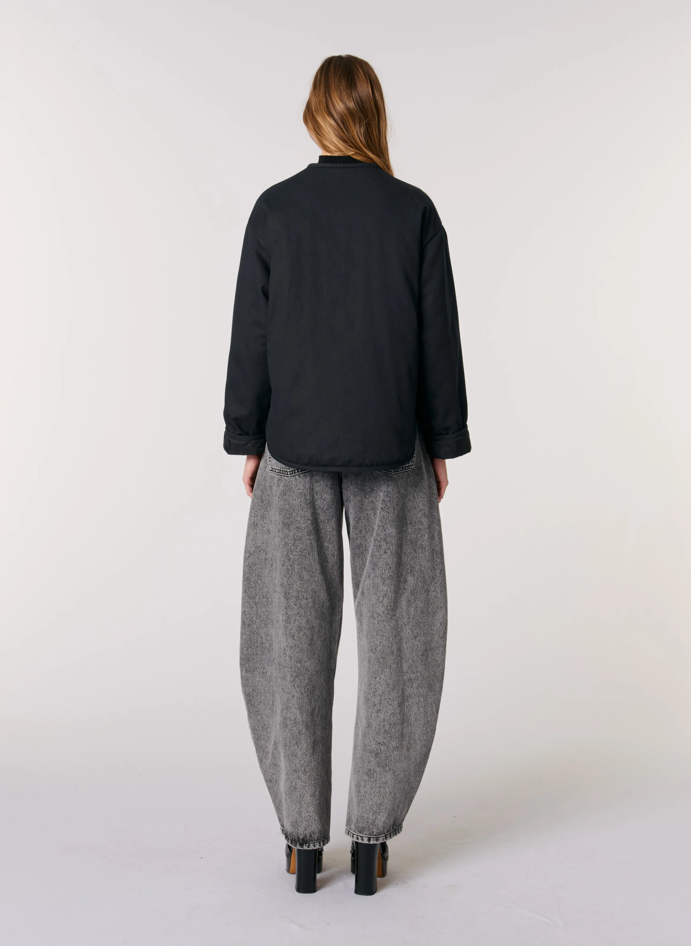 Manteau col rond| Noir