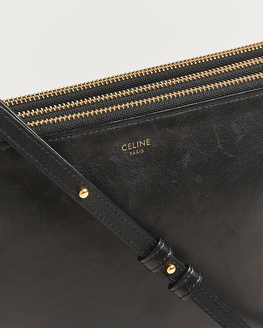 Celine Pre-Owned Trio Bag Medium Leather Black