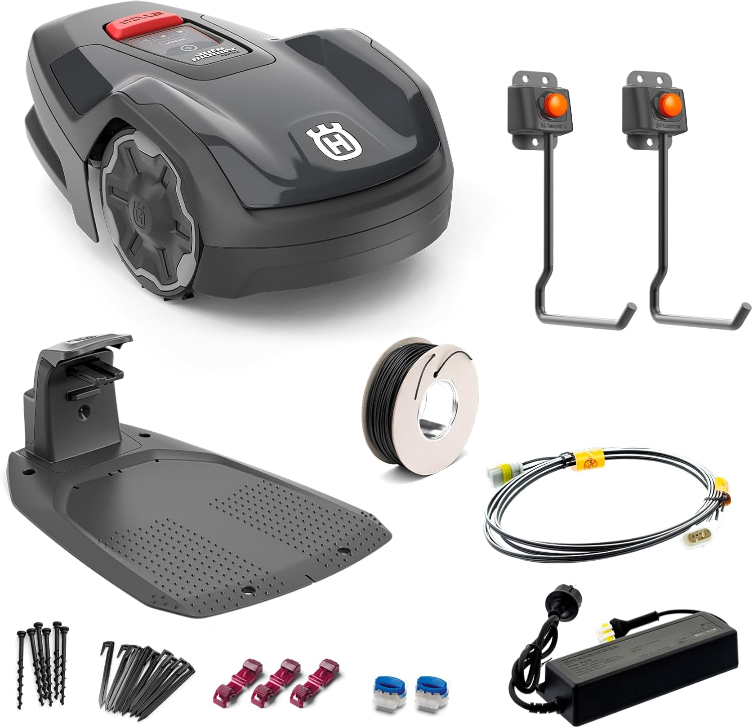 Husqvarna Mähroboter Automower Aspire R4 für 400 m² Fläche I Akku Rasenmäher Roboter, Steuerung per Connect App (inkl. Sprachsteuerung, WLAN, Bluetooth) mit Installations-Kit