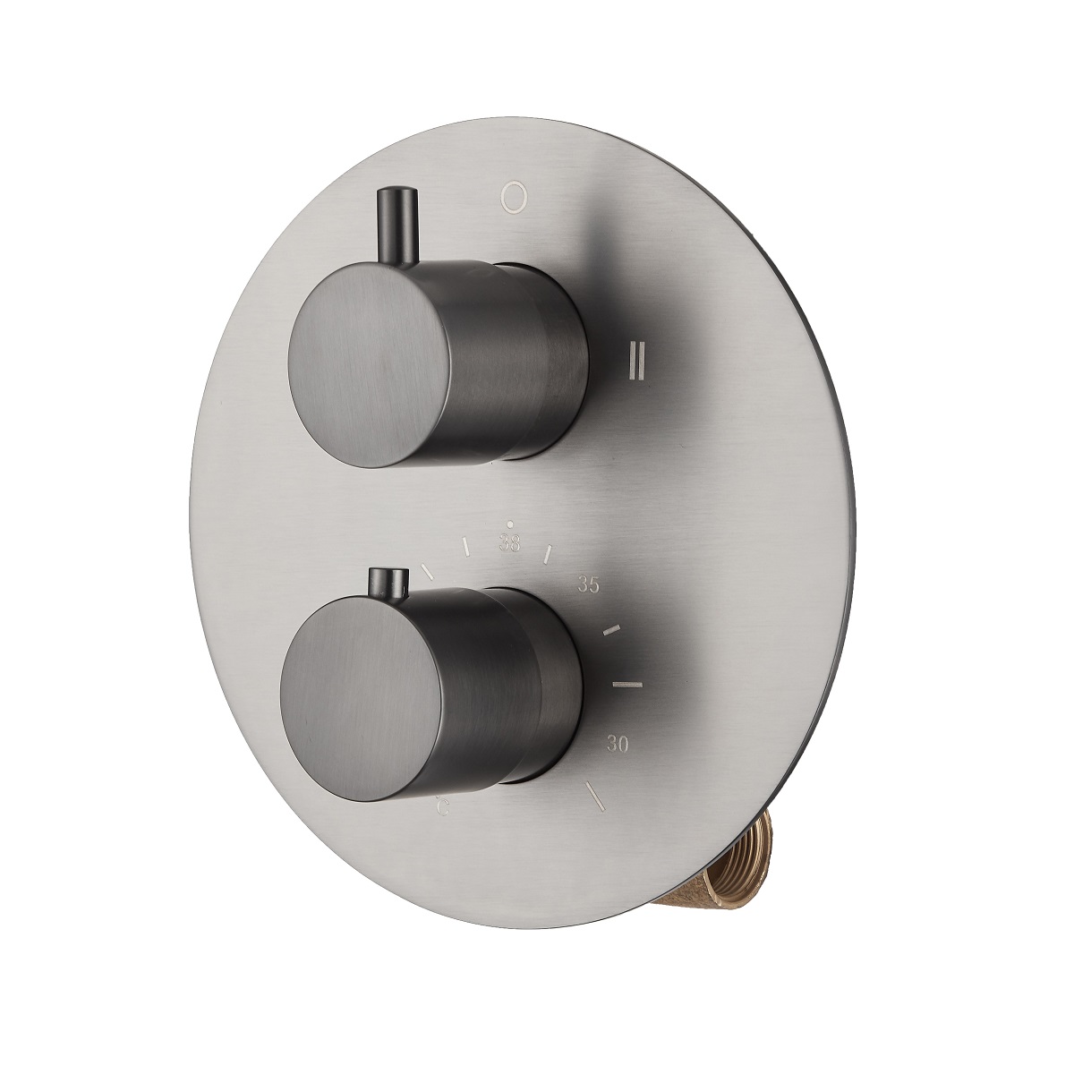Saniclear Iron ronde inbouw kraan thermostatisch oud ijzer - gunmetal