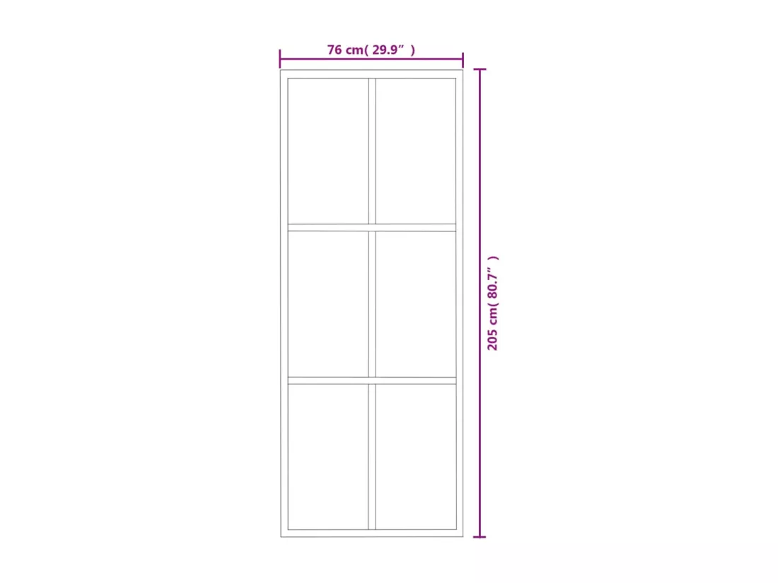 Porte coulissante Verre ESG et aluminium 76x205 cm Noir