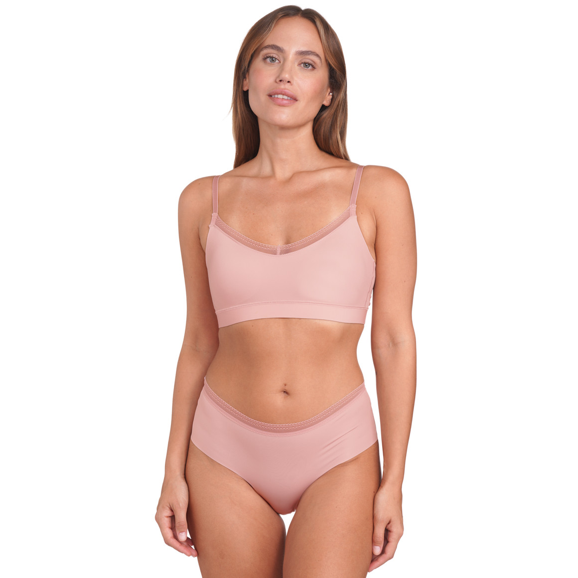 Gina Benotti Damen Seamless-Bustier mit Spitze rosa