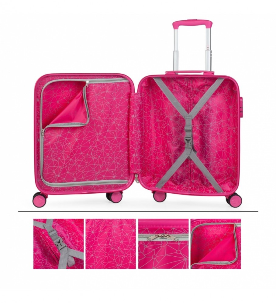 Conjunto de malas infantis ITACA rosa - 55x40x20 / 65x44x25cm -