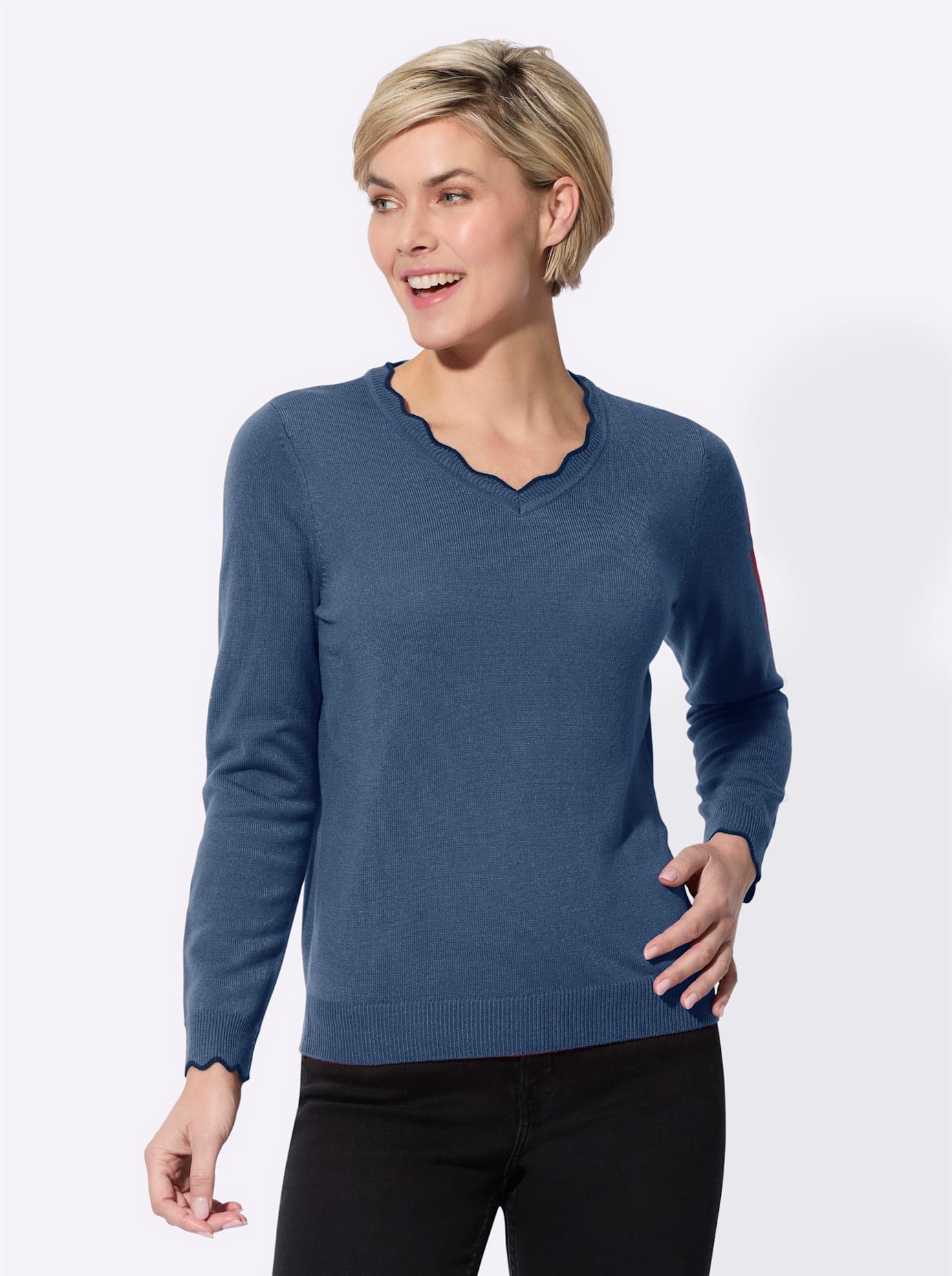 Classic Basics V-Ausschnitt-Pullover »Feinstrick-Pullover«
