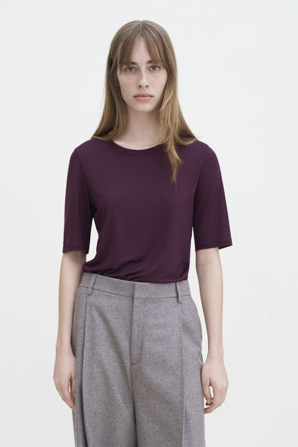 Filippa K Elena Tee Burgundy