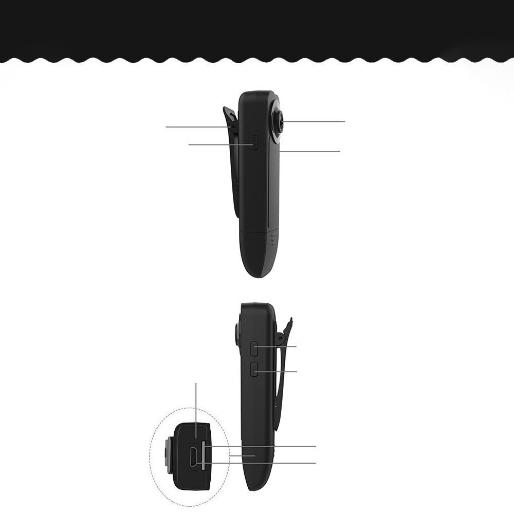 Mini Full HD 1080p Kamera Bodycam mit Infrarot Nachtsicht / Bewegungserkennung / MicroSD   Clip-Halter