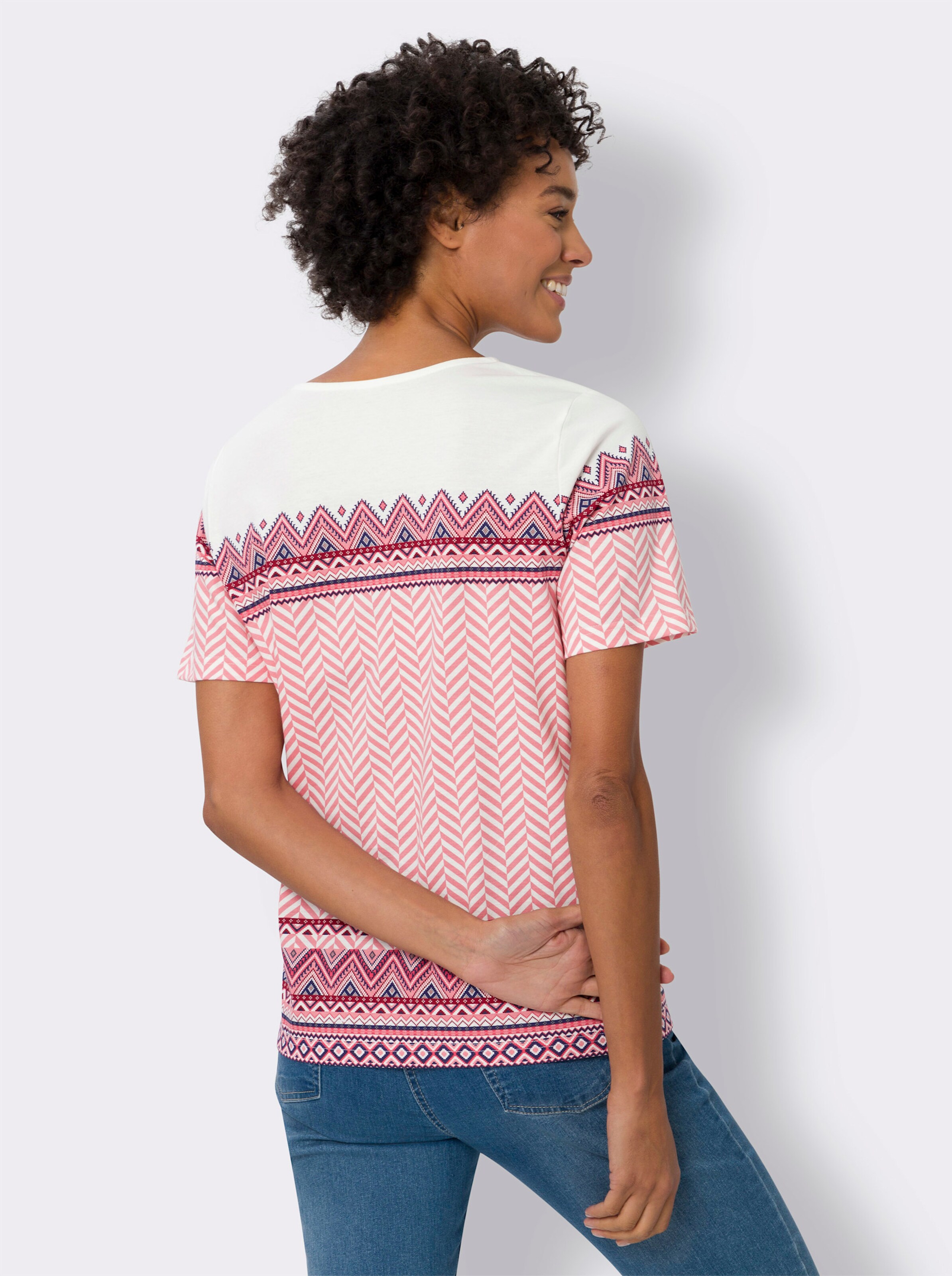 Kurzarmshirt mit grafischem Allover-Druck