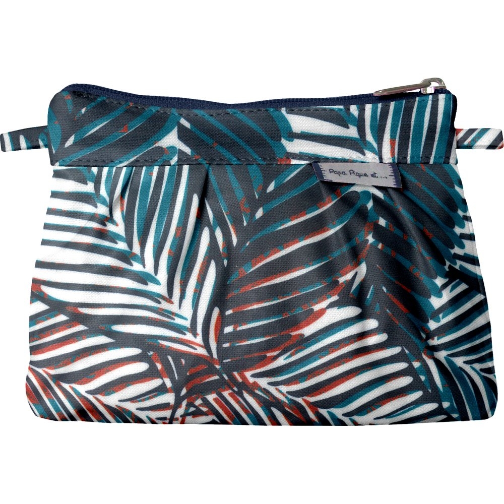 Mini Pochette Plissée Feuillage Marine