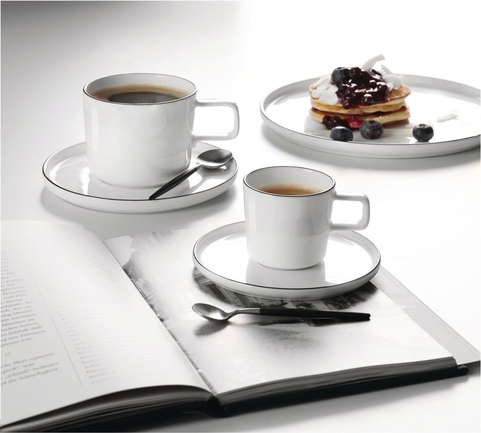 ASA Espressotasse OCO ligne noire 6er Set mit Untertasse Keramik