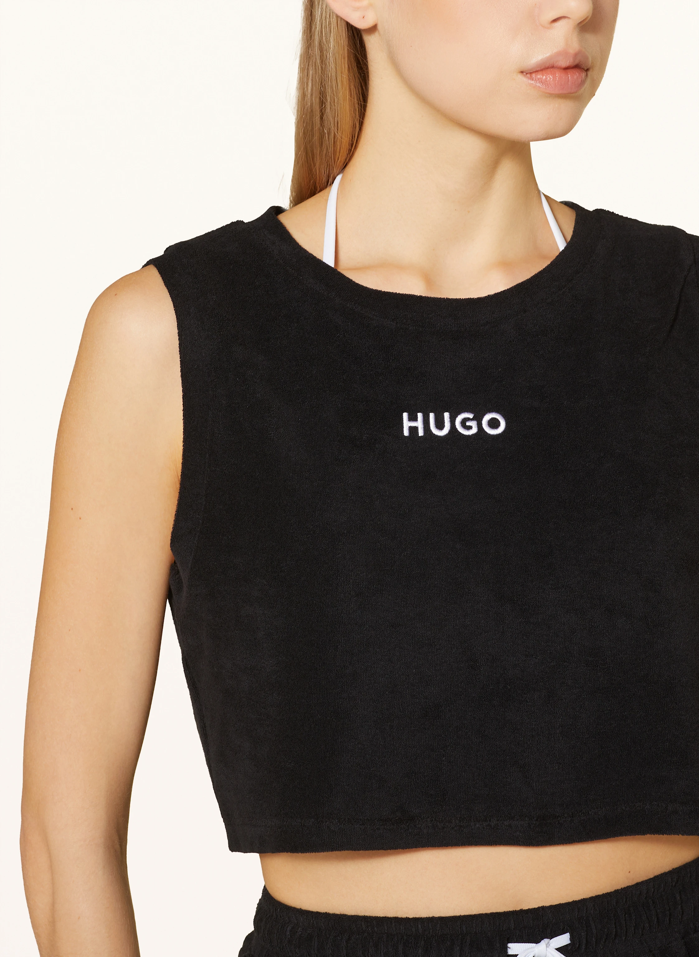 HUGO Cropped-Top BONNIE aus Frottee