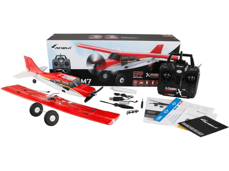 Amewi Motorflugzeug Maule M7 3D/6G Gyro 4 Kanal, 510 mm Vielseitiges Brushless Leichtflugzeug mit Stunt-Funktionen
