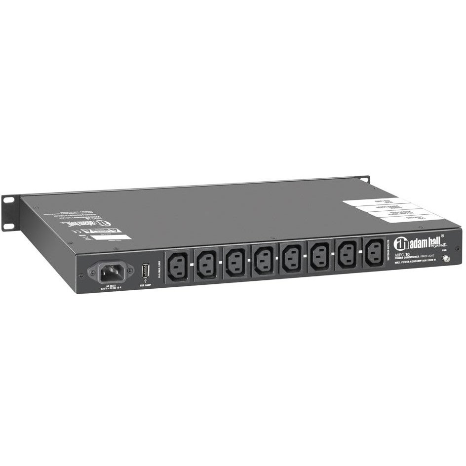 Adam Hall AHPCL10 spanningsverdeler met rackverlichting