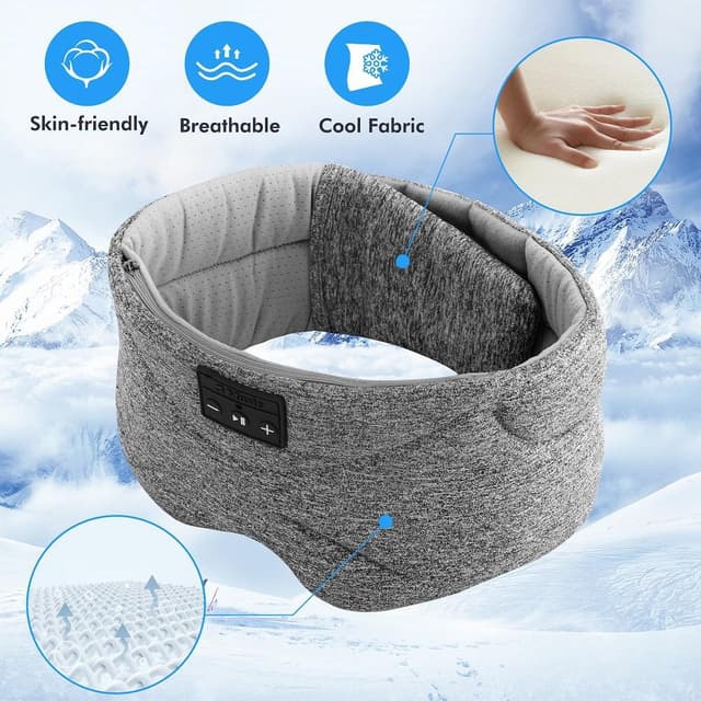Bluetooth pandebånd/sovemaske Sovehøretelefoner Sort