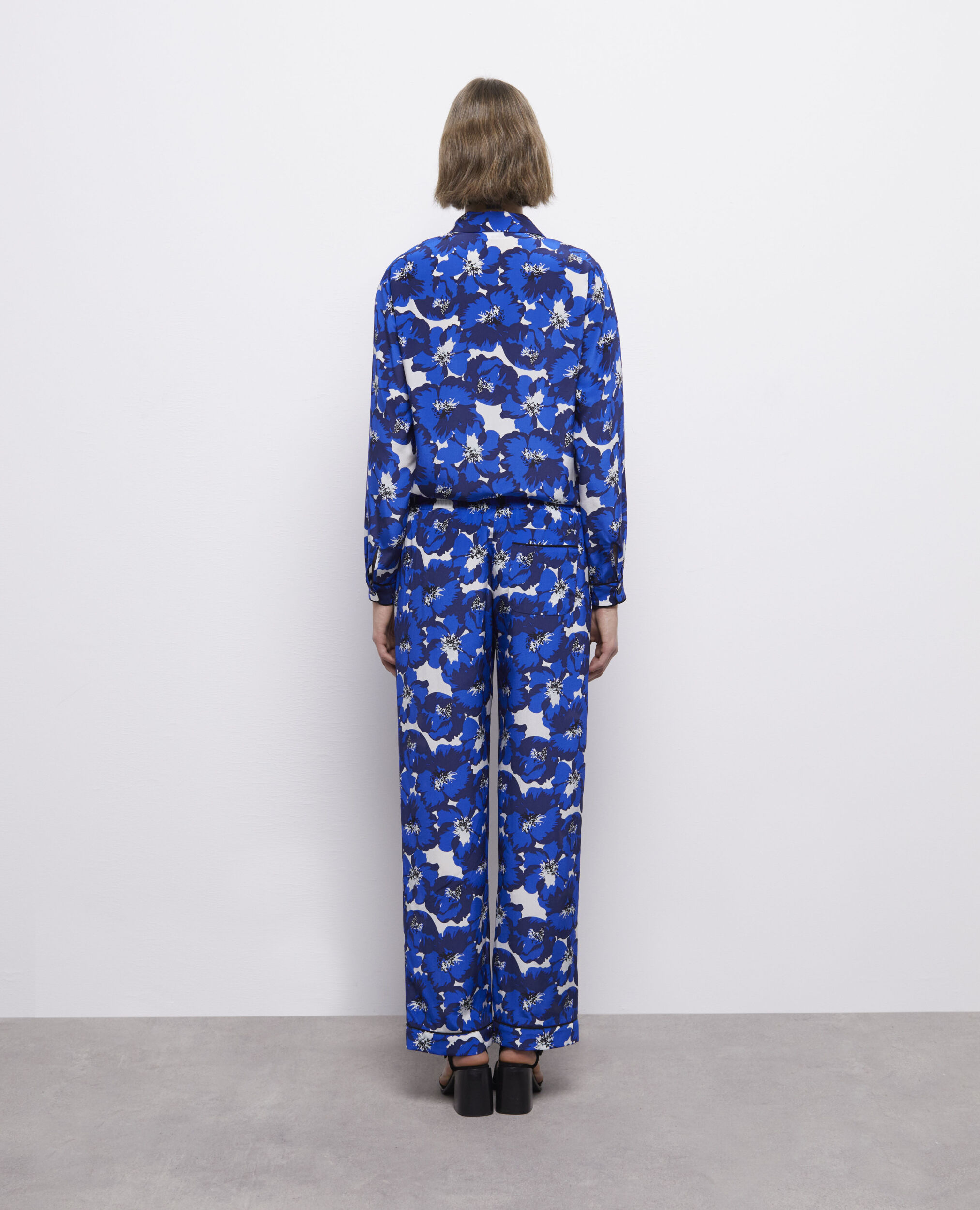 Pantalon imprimé en soie