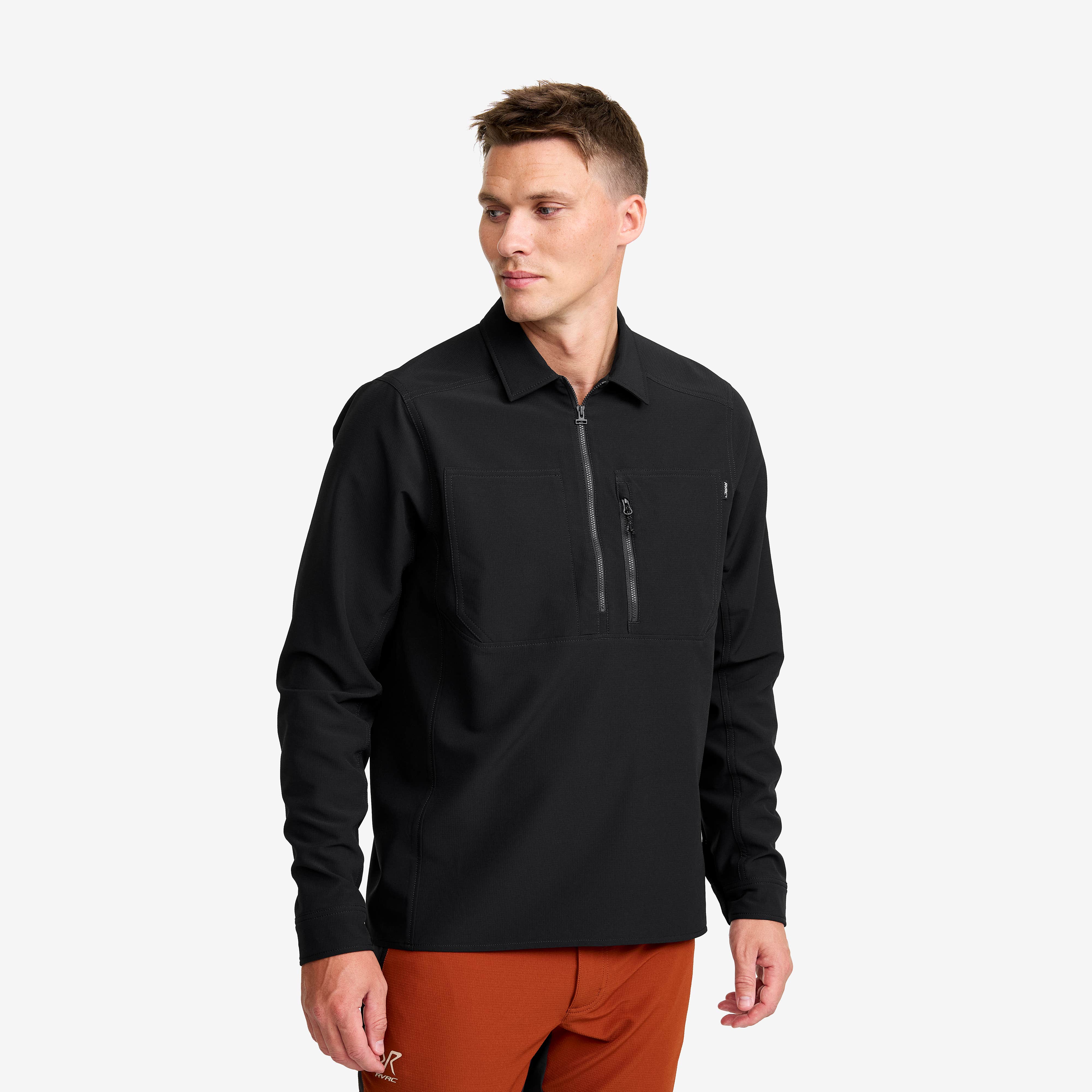 Ridge Half-zip Stretch Shirt Herre Black