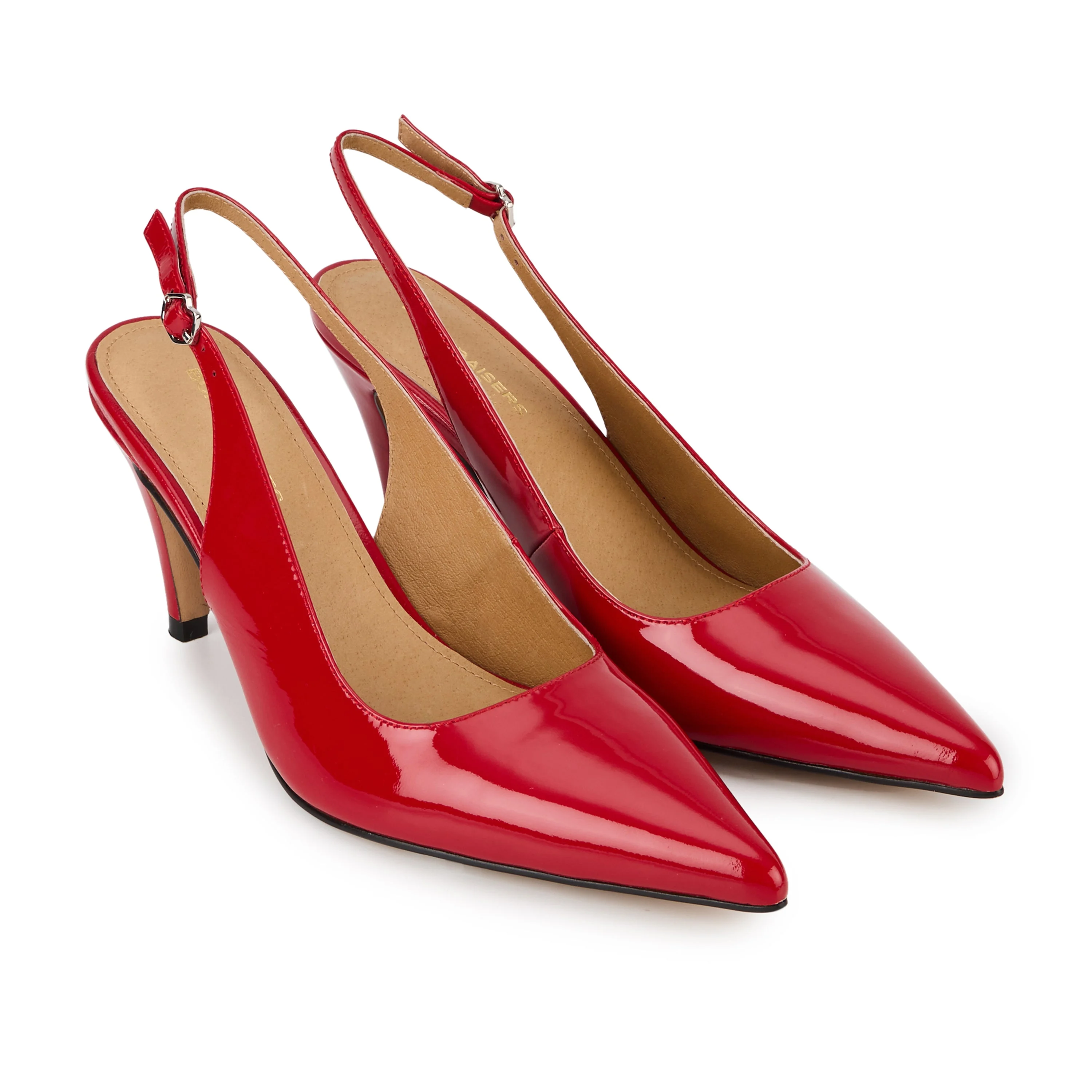 TINA CUIR BRILLANT RUBY - Escarpins en cuir | Rouge