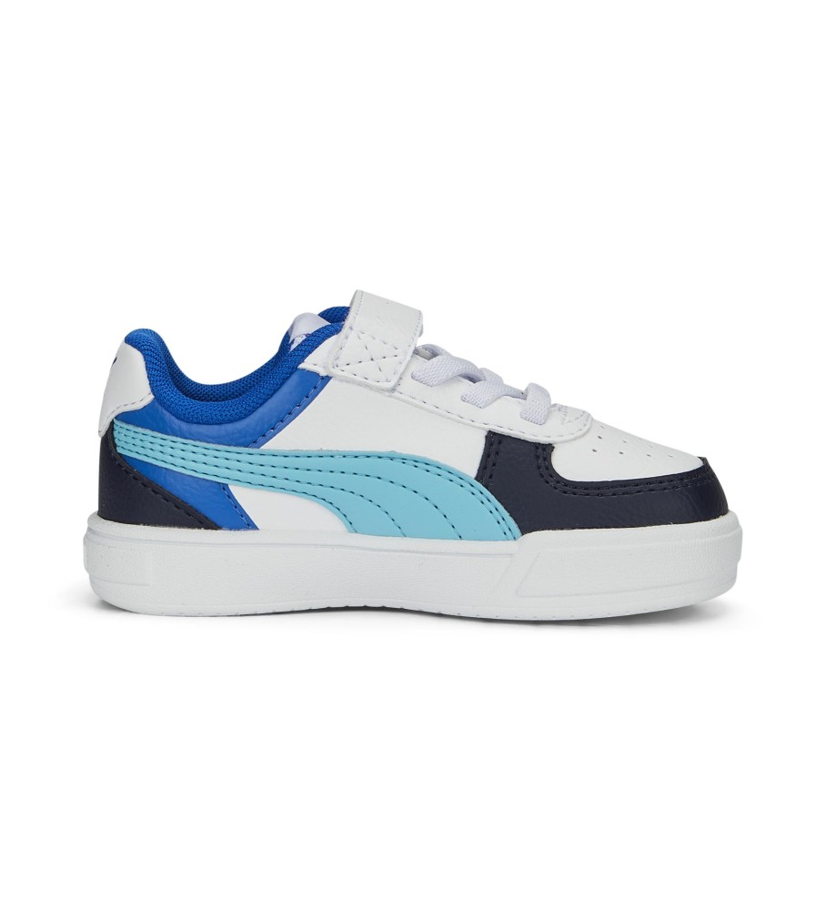 Tênis Puma Caven Block AC, branco e azul