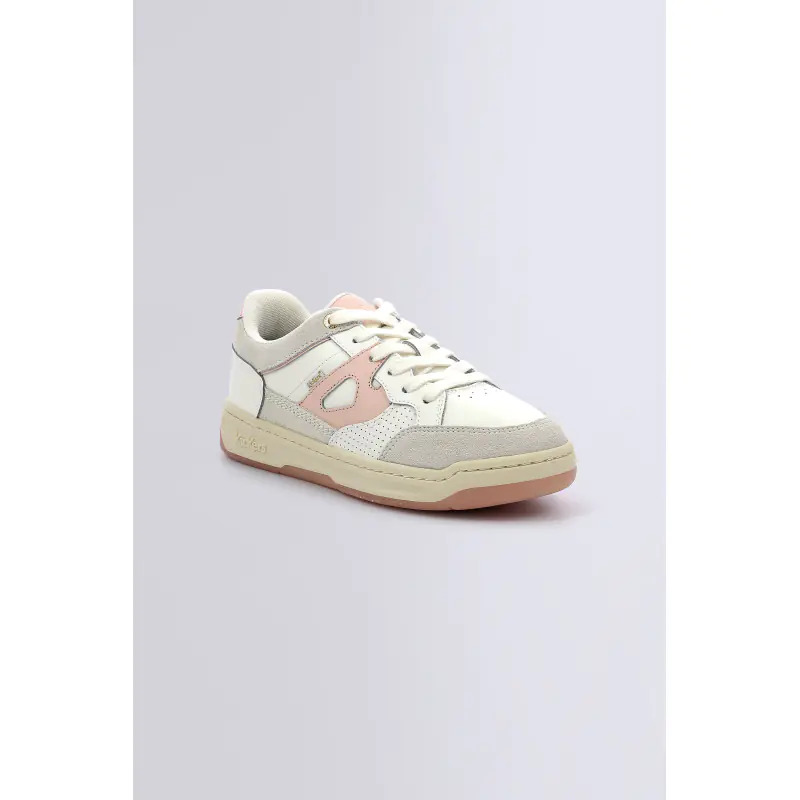 KIKOUAK JUNIOR BLANC ROSE BASKETS BASSES Cuir Mixte