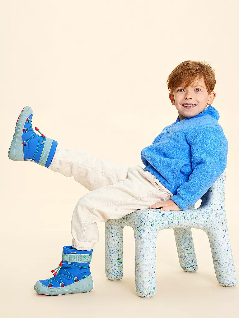 AFFENZAHN Kinder Winterstiefel  VEGAN SNOWY Hai blau