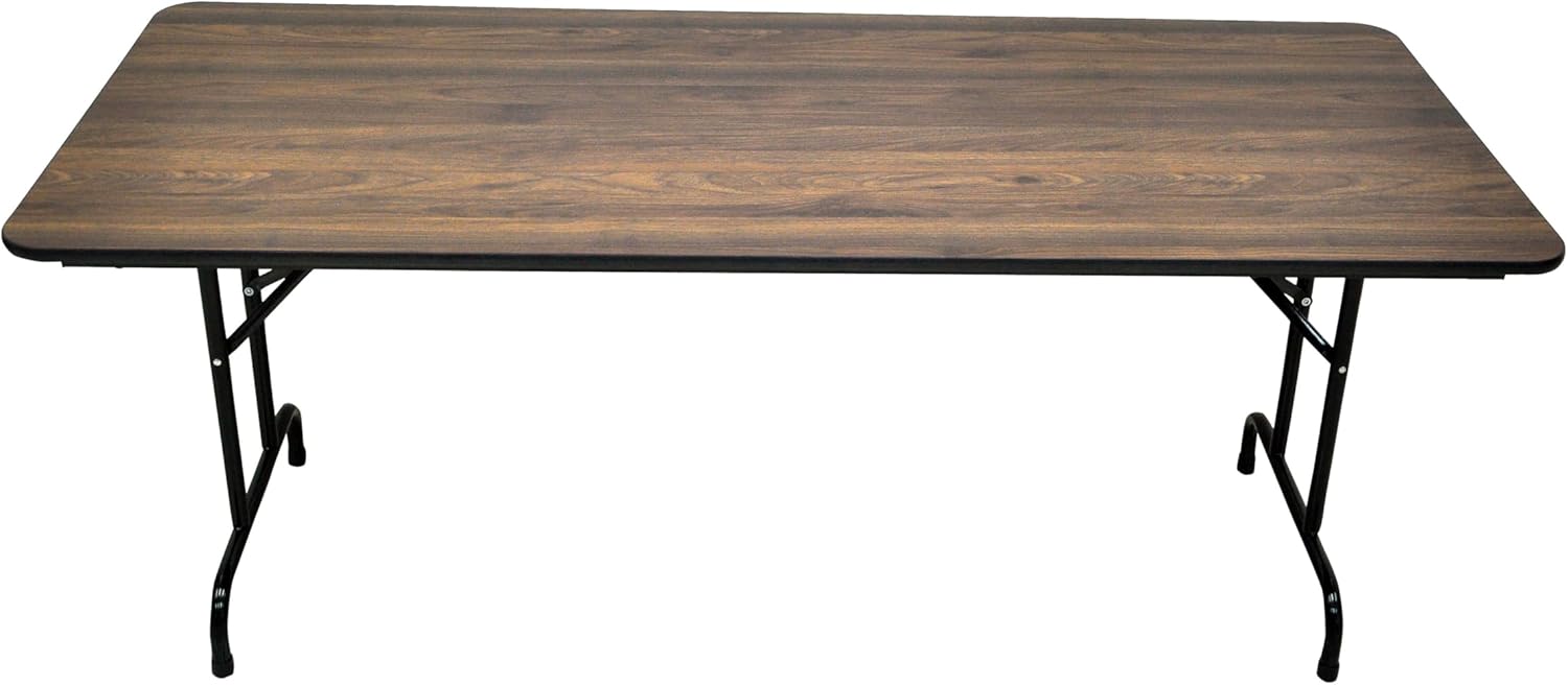METRO Professional Banketttisch, Stahl/Eichenholz, 184 x 76 x 74 cm, rechteckig, klappbar, schwarz/braun
