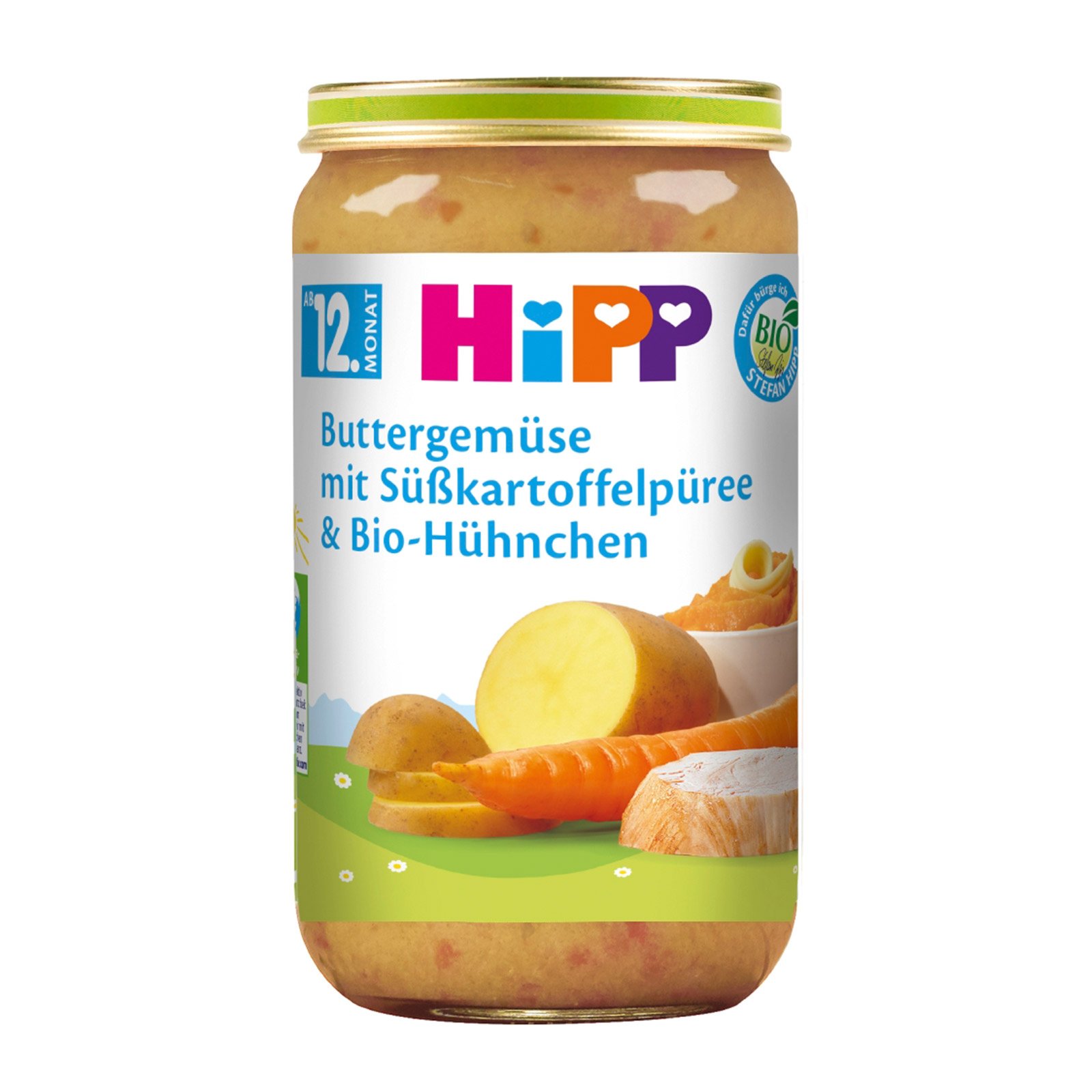 Hipp Buttergemüse mit Süßkartoffelpüree & Bio-Hühnchen