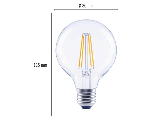 FLAIR LED Globelamp Dimbaar G80 E27/7W (60W) 806 lm 2700 K Warm Wit Helder