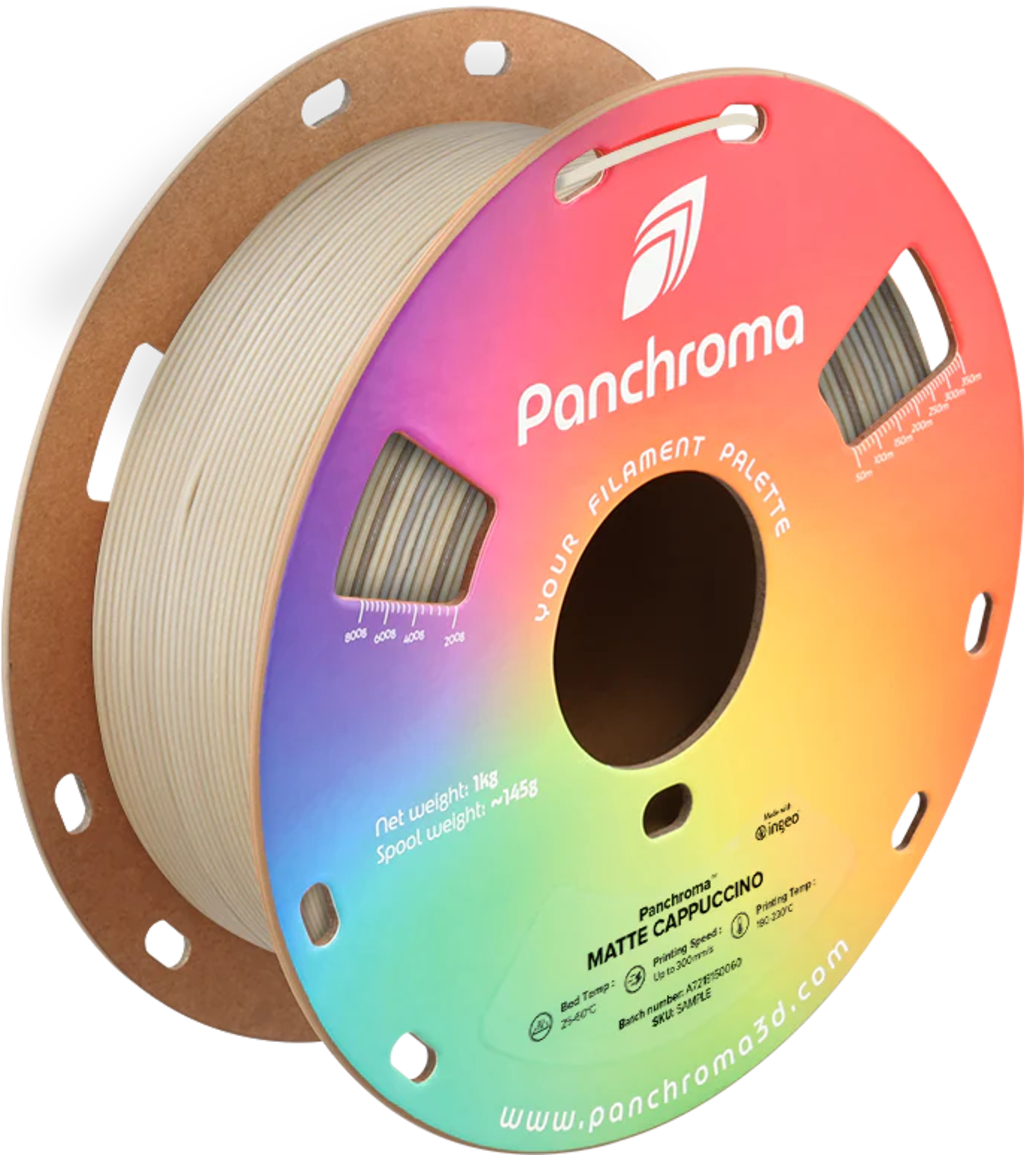 Polymaker  Panchroma™ PLA Gradient Matte Cappuccino, 1,75 mm / 1000 g    Fließende Farben, makellose Eleganz in Matte Cappuccino