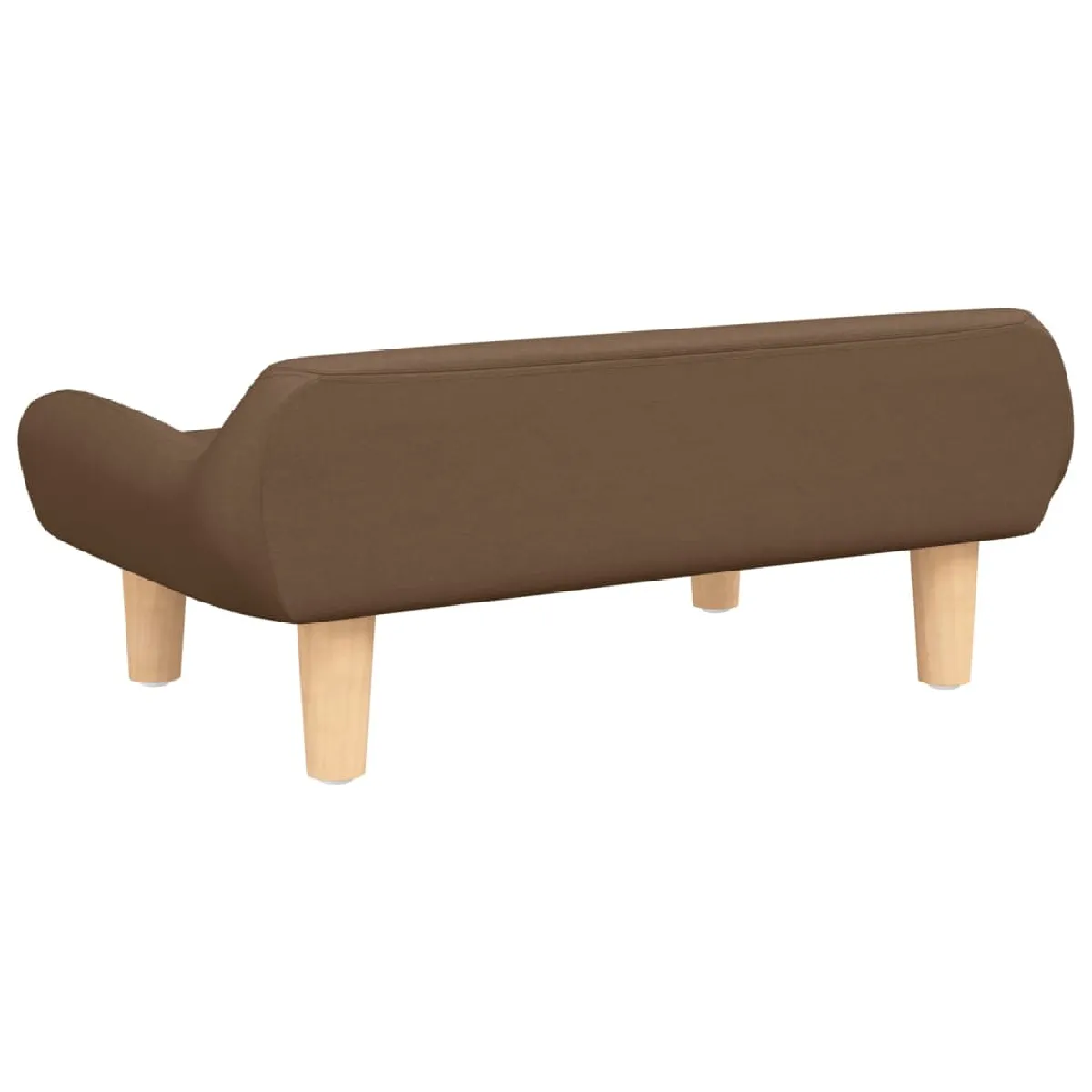 vidaXL Canapé enfant tissu - Marron - 70x40x24 cm - Tissu polyester - Bois de pin massif