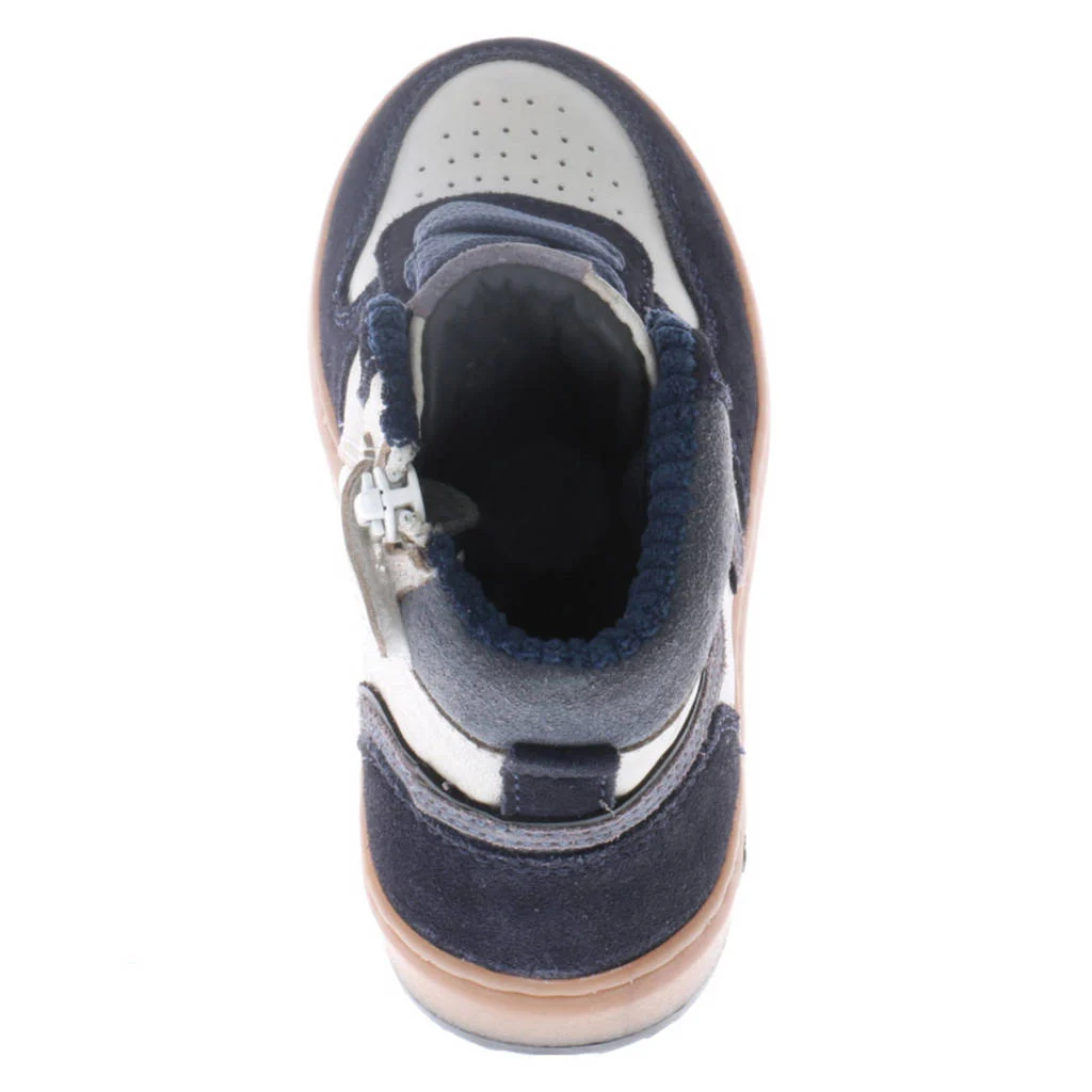 Pinocchio leren sneakers donkerblauw/wit