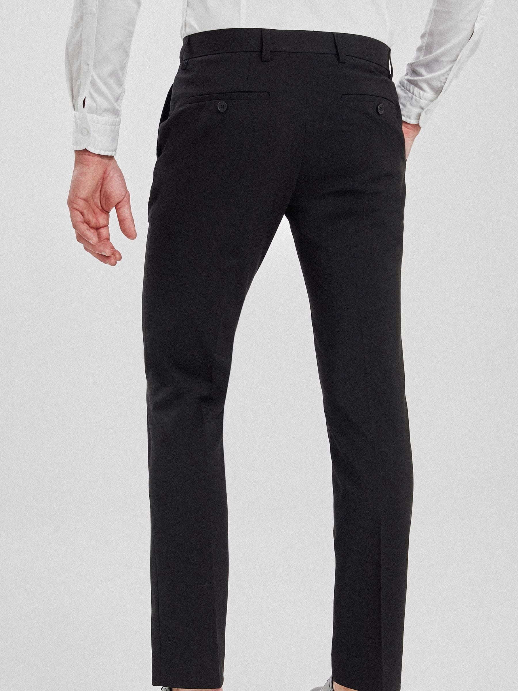 Zwart - Tailored fit - Chique stretchy broek