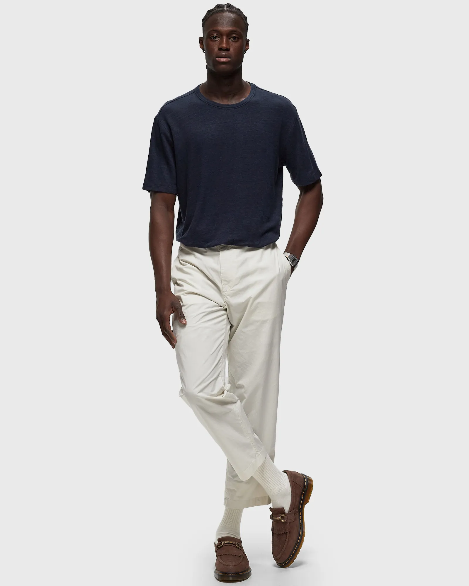 Officine Générale SS TEE PIECE DYED FRENCH LINEN