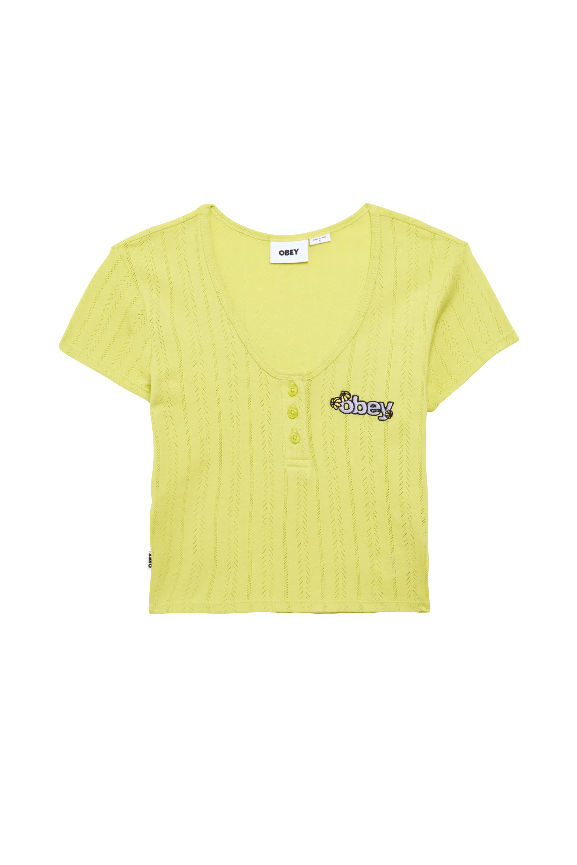 OBEY t-shirt ALINA BABY PLACKET Vert
