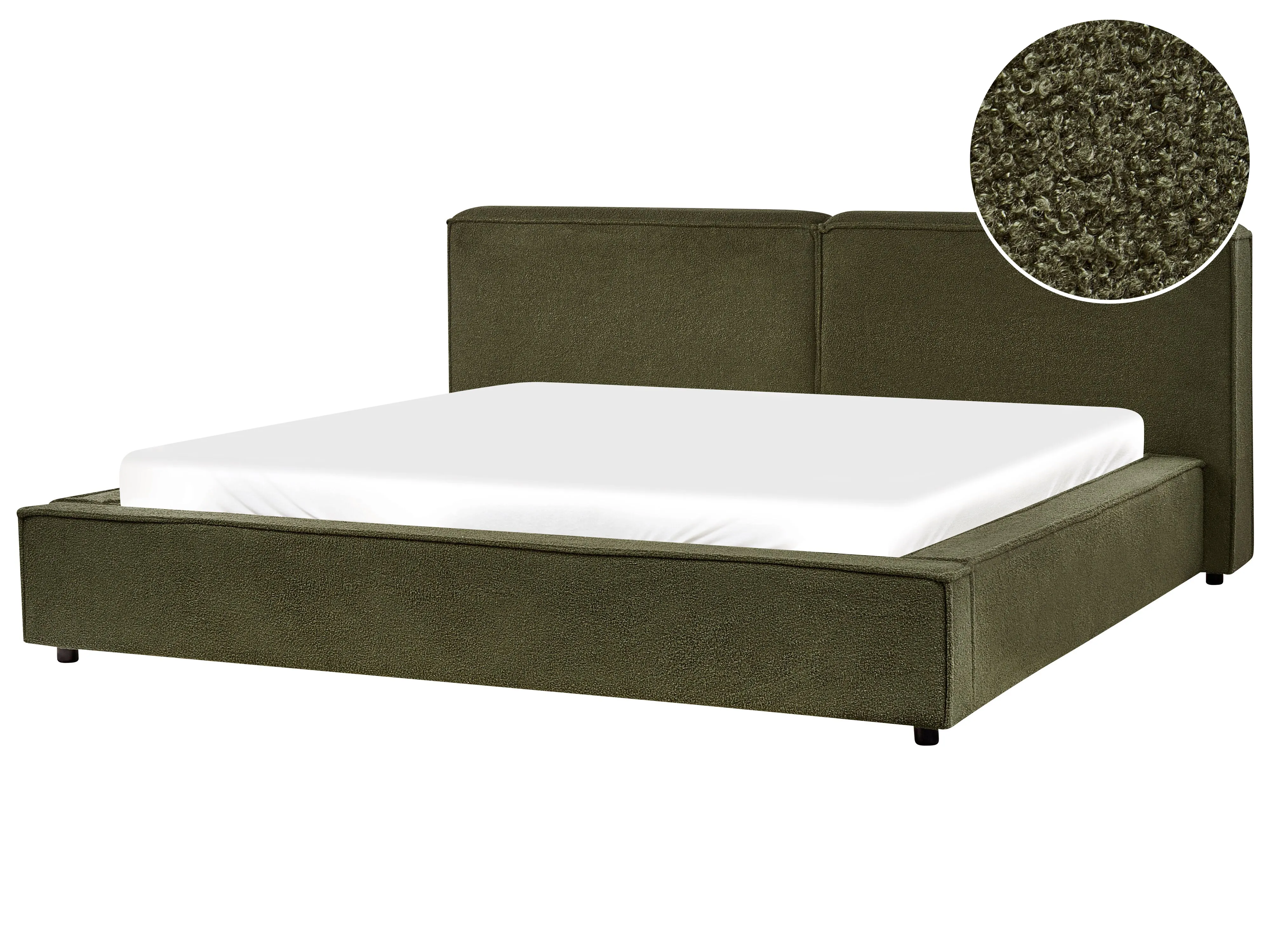 Bed Bouclé LINARDS 180 x 200 cm Donkergroen